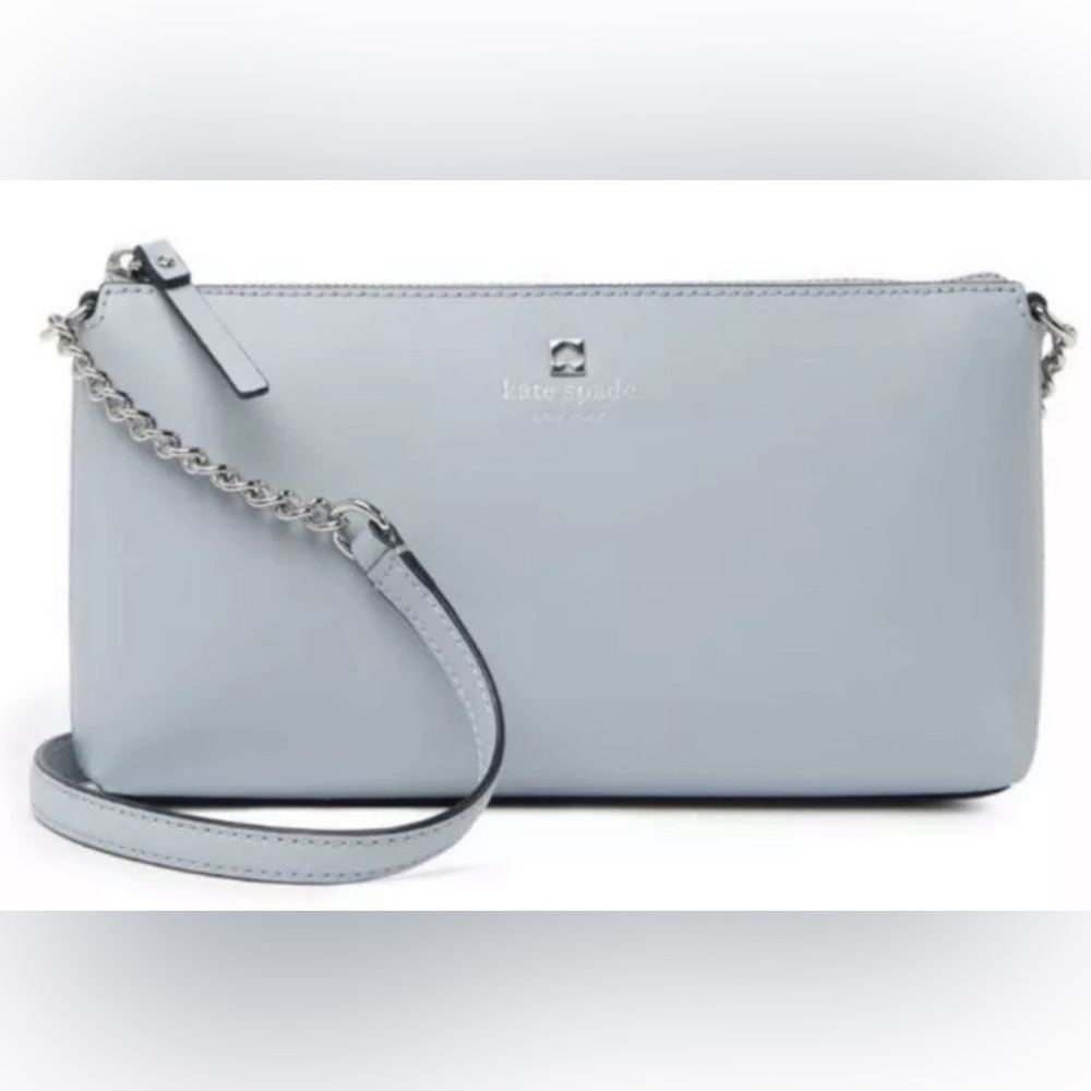 KATE SPADE Declan Sawyer Crossbody Bag Purse in Rainy Day Gray Blue Exc Cond